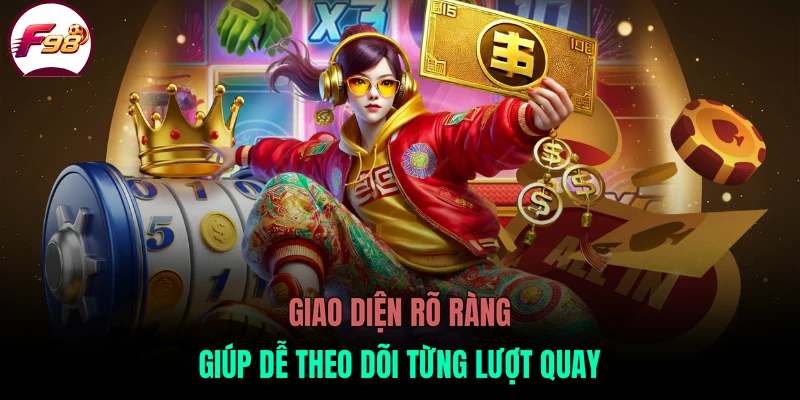 Giao diện rõ ràng giúp dễ theo dõi từng lượt quay